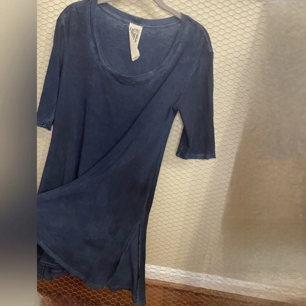 Free People Deep Blue Tunic Top - Picture 3 of 5